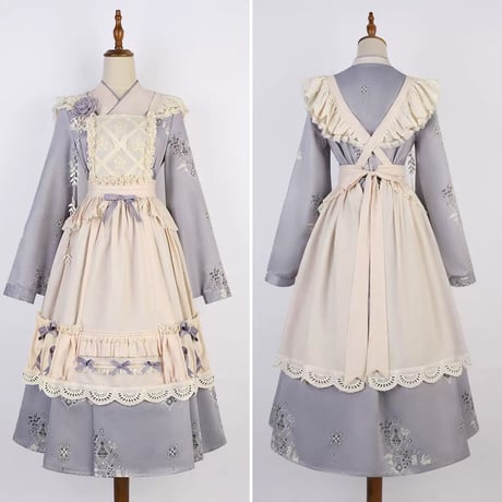 藤色和装メイド