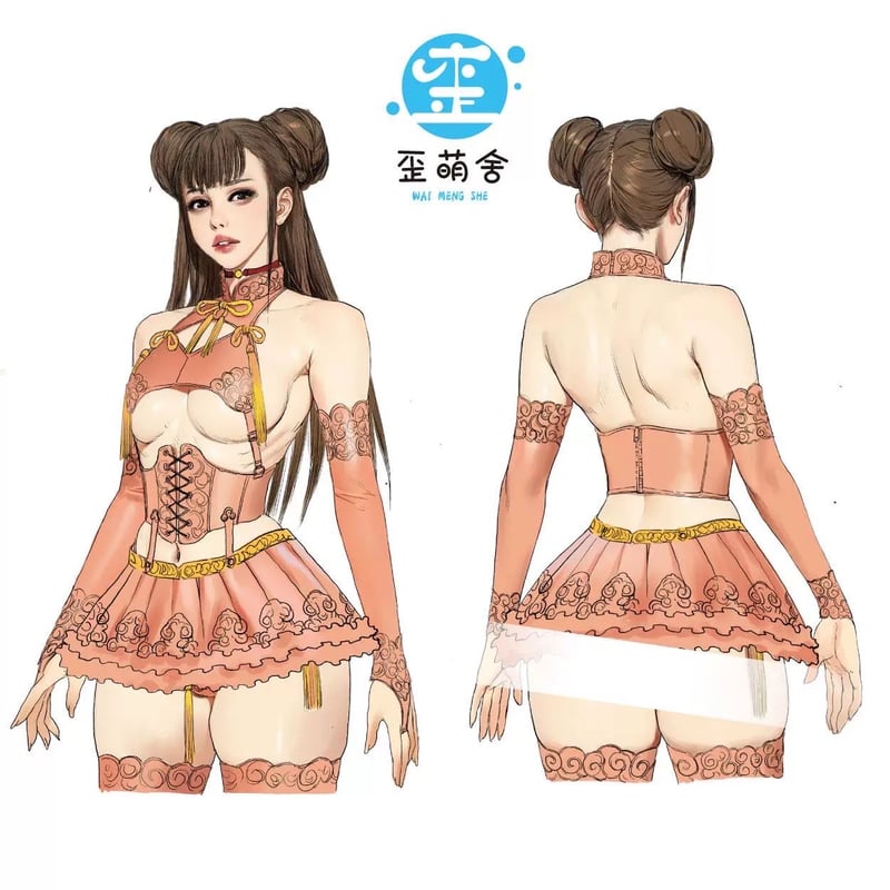 歪萌舎　踊り子　コスプレ エナメル ハロウィン チャイナ お取り寄せ】【歪萌舎】玲珑盏双子創作チャイナ【2色】 | はれあめ