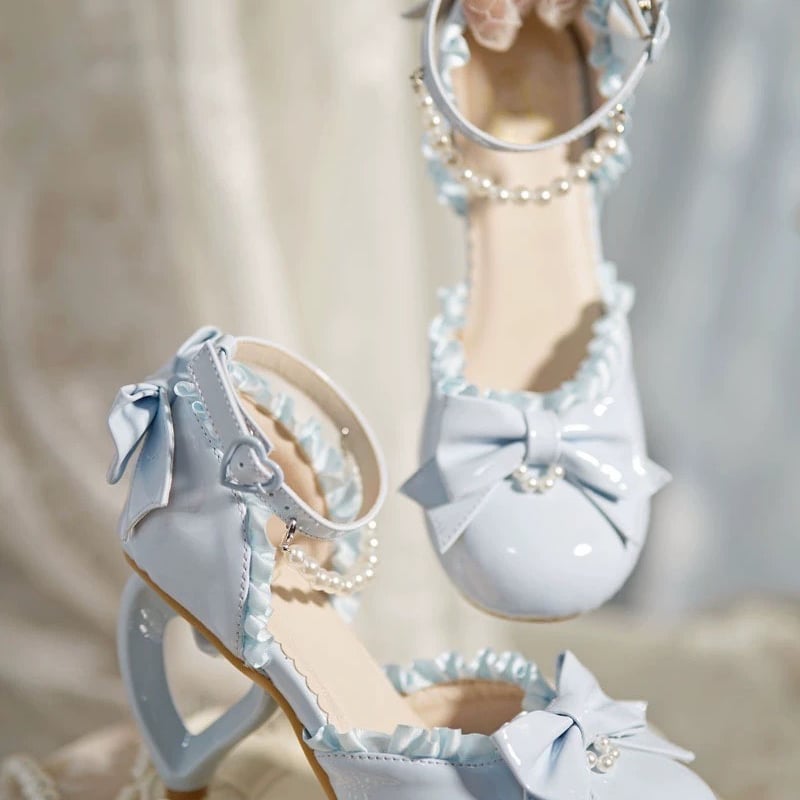 お取り寄せ/即納品】【桃小坞lolita】プリンセスハートヒールシューズ