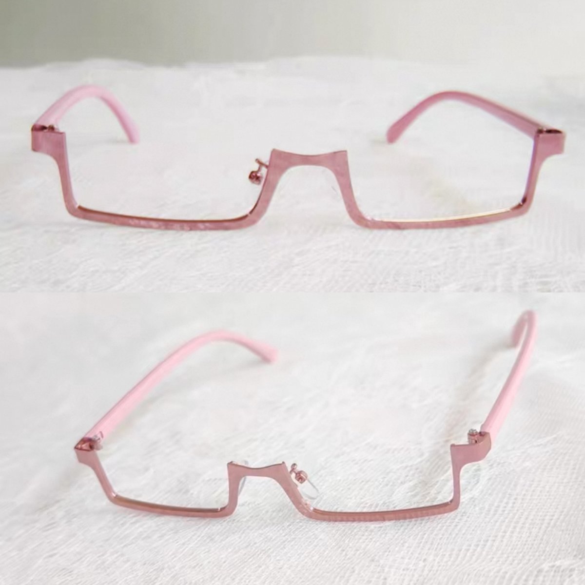 MARY QUANT メガネ　アンダーリム　ピンク アンダーリムメガネ【メタルピンク】 | はれあめ