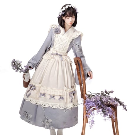 藤色和装メイド