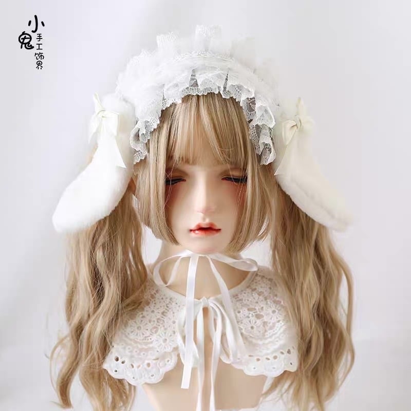お取り寄せ】【小鬼手工饰界】取り外し可能!たれ耳ヘッドドレス お取り寄せ】【小鬼手工饰界】取り外し可能!たれ耳ヘッドドレス