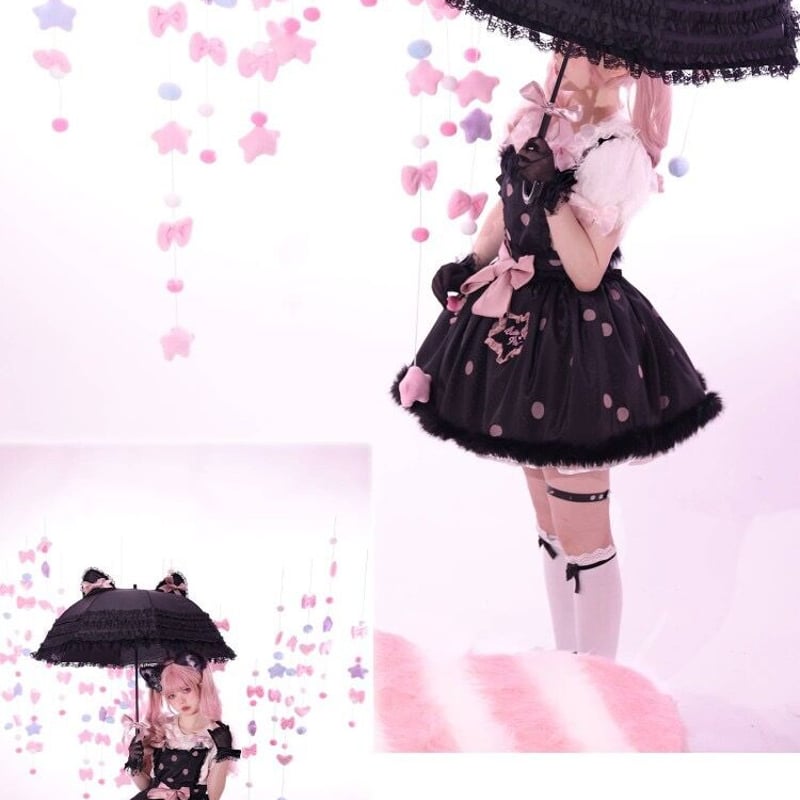 お取り寄せ】【CreamyCutiePie】晴雨兼用！黒猫アンブレラ | は