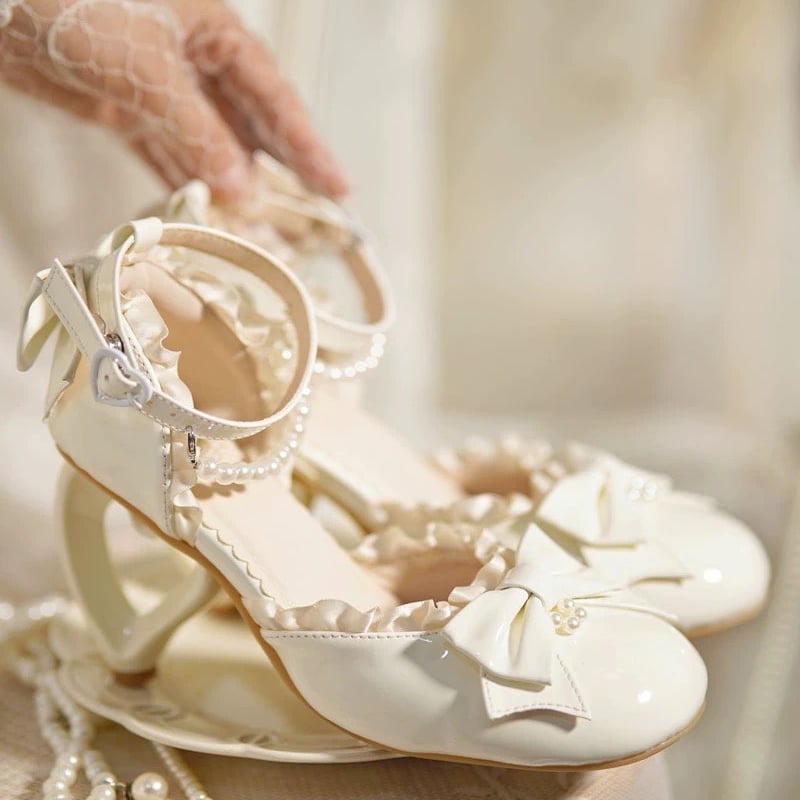 お取り寄せ/即納品】【桃小坞lolita】プリンセスハートヒールシューズ