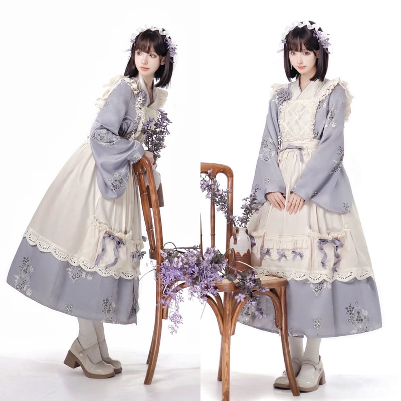 お取り寄せ】藤色和装メイド | はれあめ