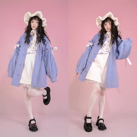 【daytoday】雪国少女付け襟コート/ハンドウォーマー