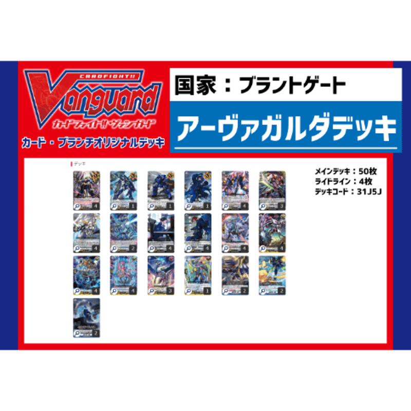 ☆ヴァンガードスタンダード用オリジナル構築済みデッキ「ブラント 