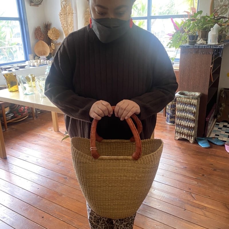 ブルキナファソ 丸底カゴバッグ M ＊送料込み | PORTRIVER MARKET 