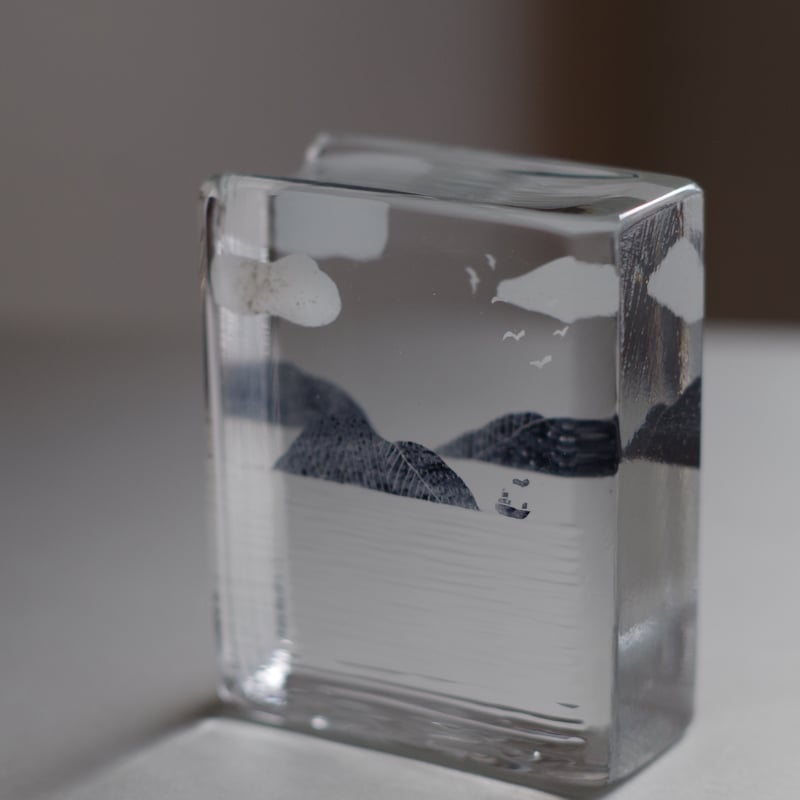 激レア　金津沙矢香さん　鳥のオブジェ スノードーム「街のとり」「森のとり」 「とり展」にて。 1/21-2/18