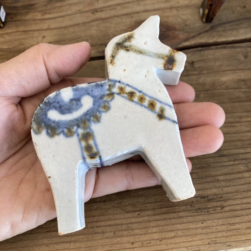 アンティークの陶製ダーラナホース アンティークの陶製ダーラナホース アンティークの陶製ダーラナホース