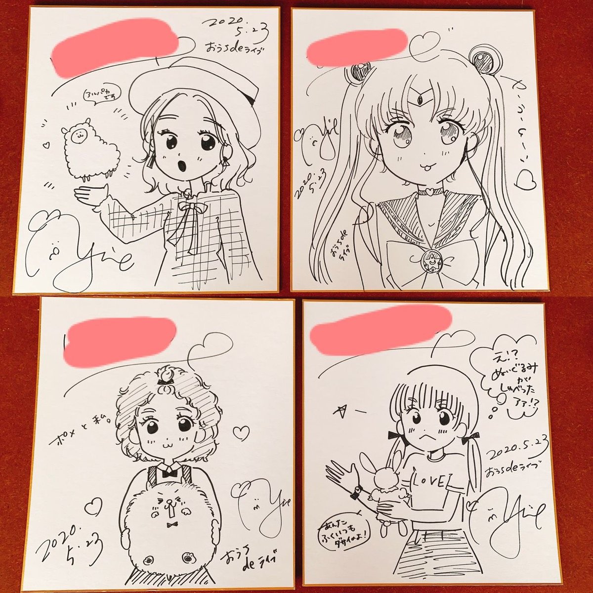 手描きイラスト色紙＆ポストカード5枚セット【天秤座】原画/オリジナル 手描きイラスト オリジナル 原画まとめ売り ハンドメイド（29