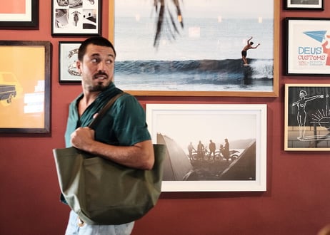 Tent Fabric Beach Tote / Wasabi x Surf a billy