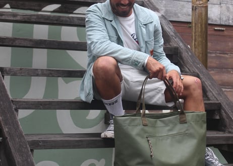 Tent Fabric Beach Tote / Wasabi x Surf a billy