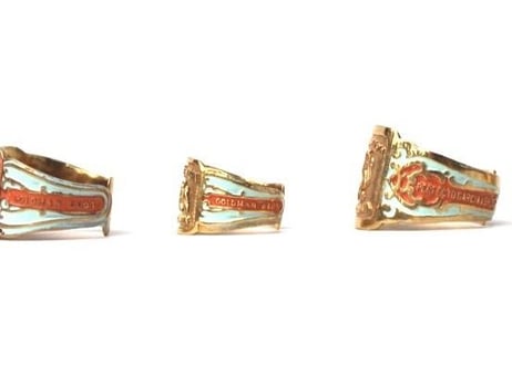 " Cigar label "  Hand paint 24k gold plate ring