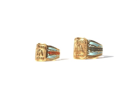 " Cigar label "  Hand paint 24k gold plate ring