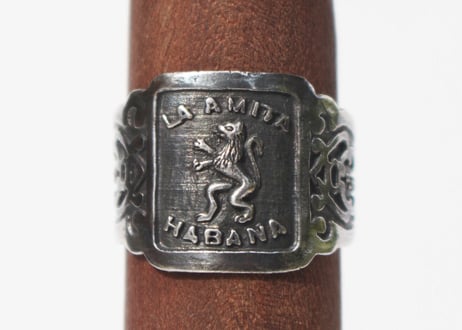 "Cigar label" Silver ring / La Amita