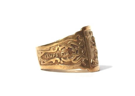 "Cigar label" Gold ring / La Amita