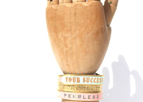 "Cigar label" Hand paint gold bangle / YOUR SUCCESS