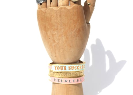 "Cigar label" Hand paint gold bangle / PEERLESS