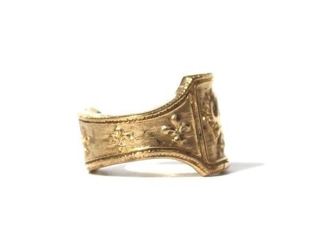 "Cigar label" Gold ring / Raven