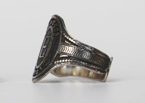 "Cigar label" Silver ring / Eileen