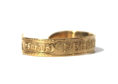 "Cigar label" Gold bangle / PEERLESS