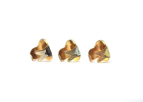 " Cigar label "  Hand paint 24k gold plate ring
