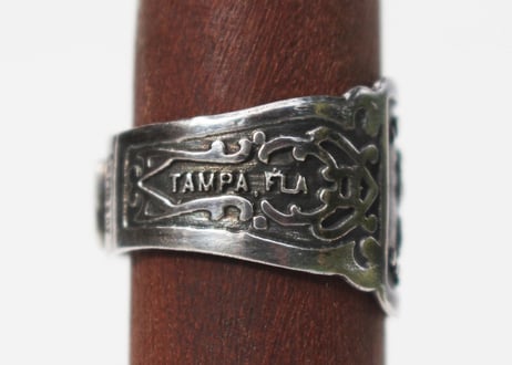 "Cigar label" Silver ring / La Amita