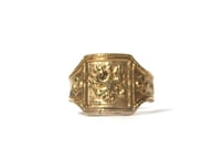 "Cigar label" Gold ring / Raven