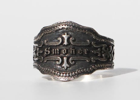 "Cigar label" Silver ring / Smoker