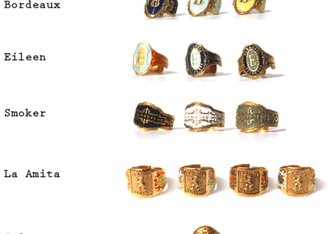 " Cigar label "  Hand paint 24k gold plate ring