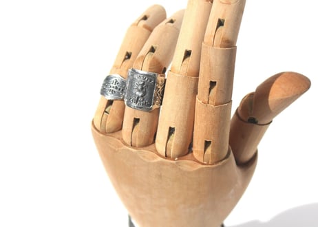 "Cigar label" Silver ring / Smoker