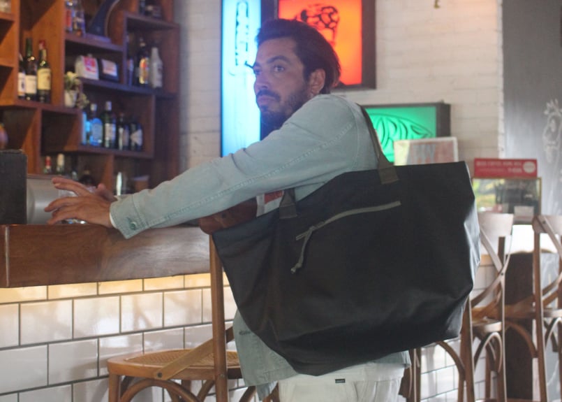 Tent Fabric Beach Tote / Wasabi x Surf a billy