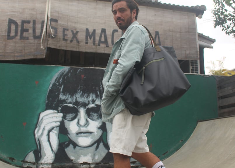 Tent Fabric Beach Tote / Wasabi x Surf a billy
