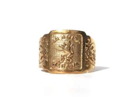 "Cigar label" Gold ring / La Amita
