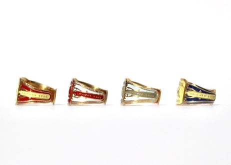 " Cigar label "  Hand paint 24k gold plate ring