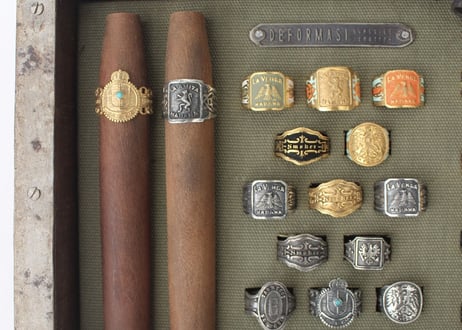 "Cigar label" Silver ring / Sol
