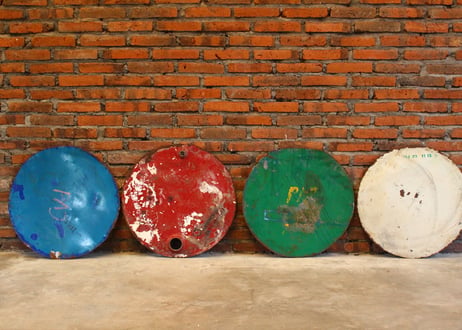 Drum Flower vase pen stand Large / Raw (Paint stripped off)