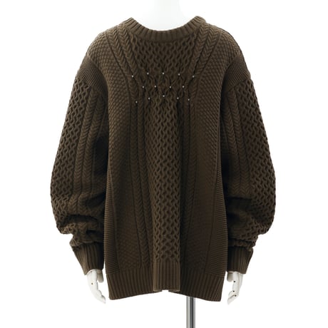 【 Create Clair 】BACK OPEN ARAN KNIT (ニット)