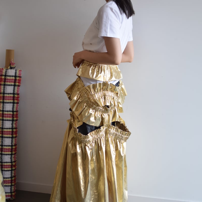 HOUGA 】kiki frill dress (ロングスカート兼ドレス) | 木宮商店 HOUGA 】kiki frill dress (ロングスカート兼ドレス) | 木宮商店