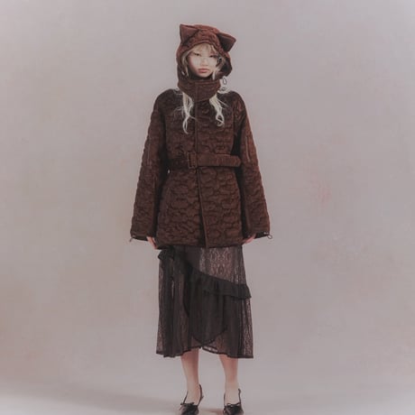 【 ritsu 予約 】Sazanka quilted velour cat balaclava -2026年9月～11月発送予定-