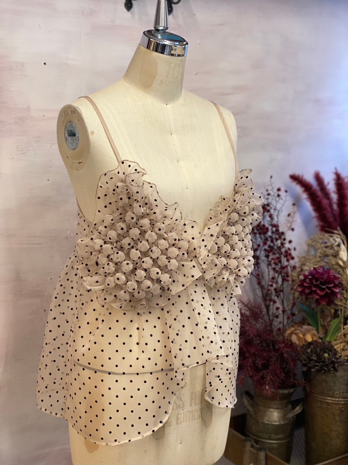 【最終価格】natsumi osawa ナツミオオサワ キャミソール natsumi osawa 】bubble shape camisole -dot- (キ