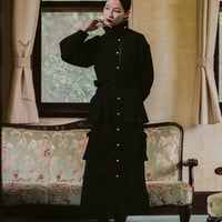 【 jesh 予約】 Pleats pocket Coat Dress / Black -2026年9月～11月発送予定-