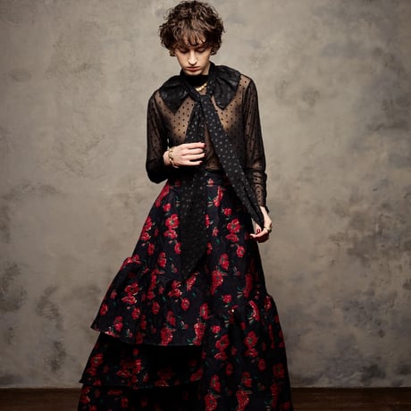 【 kwotias 予約】floating bloom flare skirt (スカート)  -2026年9月発送予定-