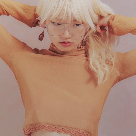 【 ritsu 予約 】Beer bottle button lamé knit turtleneck -2026年9月～11月発送予定-