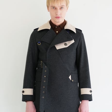 【 daichïogata 予約 】DISPATCH RIDERS SHORT COAT -CHARCOAL×ECRU- -2026年11月発送予定-