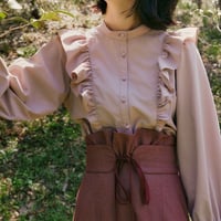 【 ritsu  】Natural-die big raffle blouse (ブラウス)