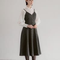【 Ruimeme 予約 】basque waist tweed camisole dress / black -2026年9月～11月発送予定-