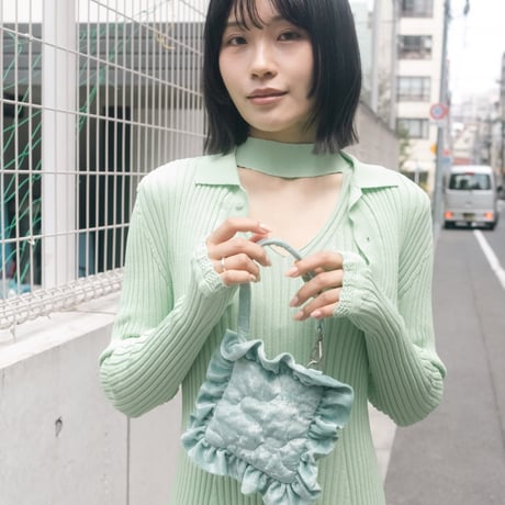 【 ritsu 予約 】Ribbed polo bolero knit set -2026年9月～11月発送予定-