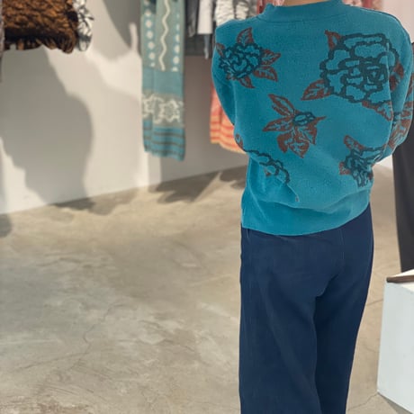 【 ritsu 予約 】Sazanka jacquard-knit oversized sweater -2026年9月～11月発送予定-